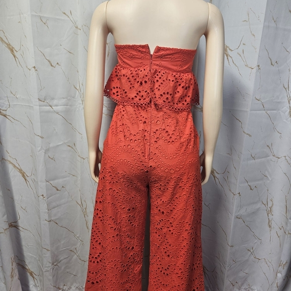 Topshop Red Strapless Jumpsuit with Sweetheart Neckline - Picture 5 of 11